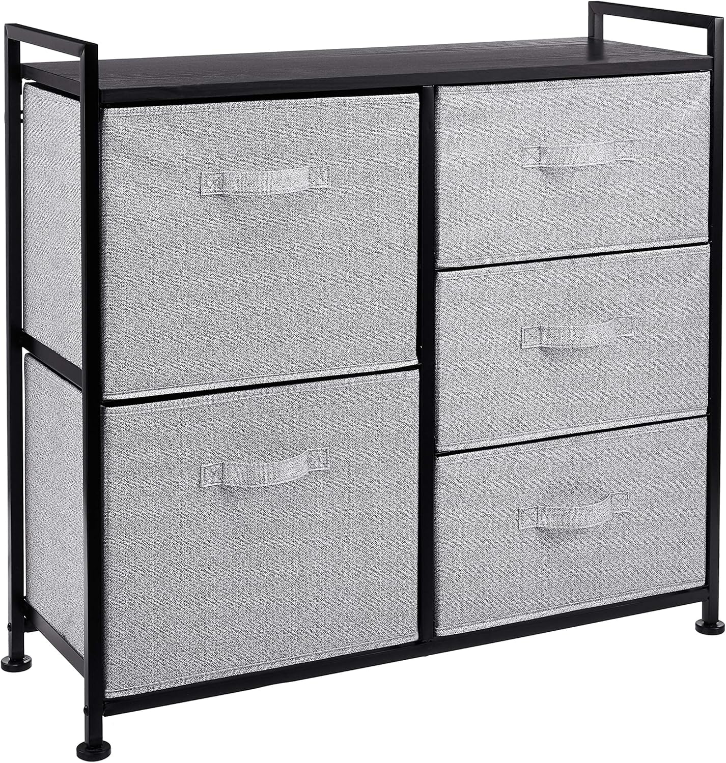 5-Drawer Storage Organizer Unit for Closet, Black